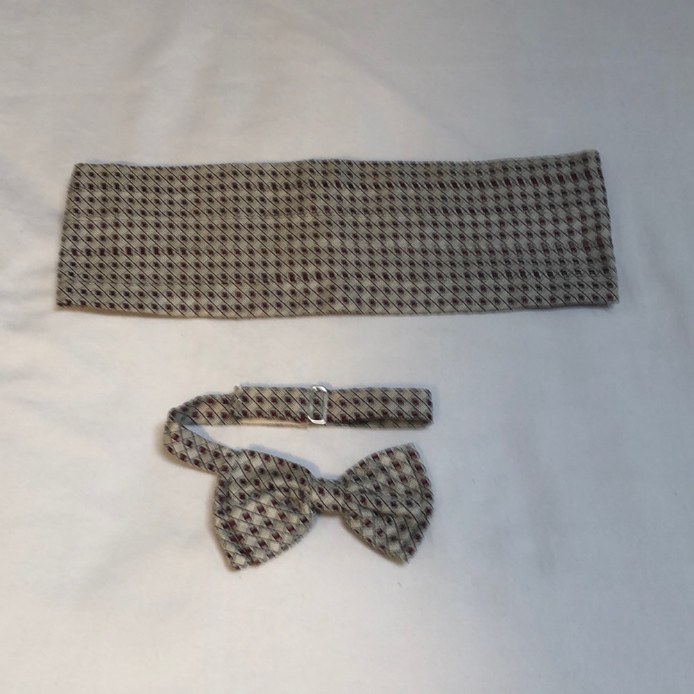 Gianni Versace silk bow ties and cummerbund set